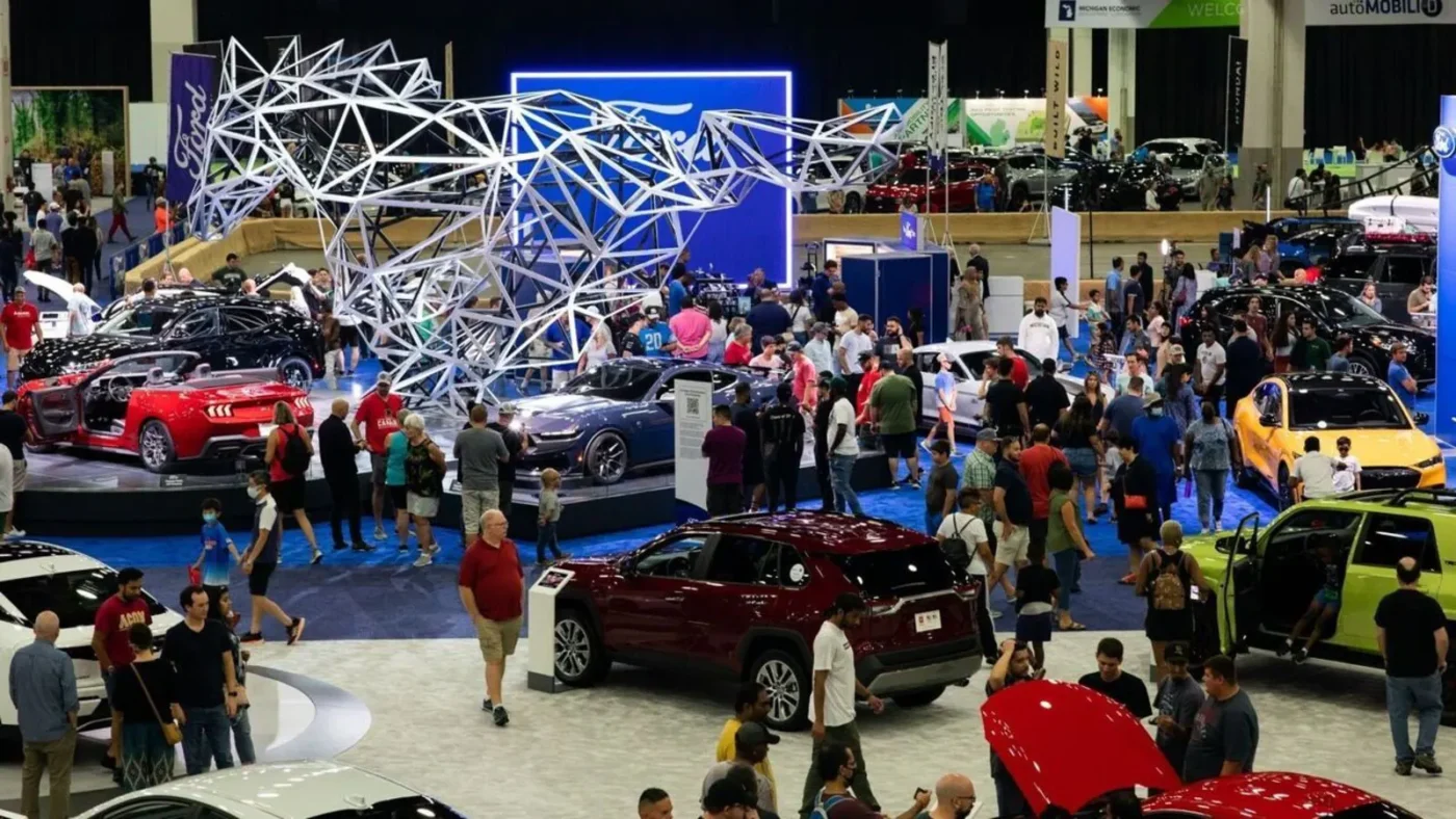 Visitors view EV and other cars at this year’s Motor Show held in March, 2023